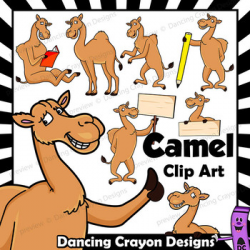 Clip Art Camel | Clipart Dromedary in Cartoon Style with Signs | TpT