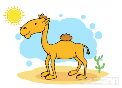 Animal Clipart - Camel Clipart - camel-in-desert-with-sun ...