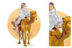 Arabian Bedouin Riding A Camel ~ Illustrations ~ Creative Market