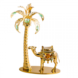 Gold Plated Camel and Palm Tree
