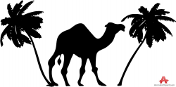 Camel and Palm Trees Silhouette | Free Clipart Design Download
