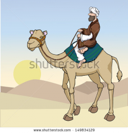 Camel clipart arab man - Pencil and in color camel clipart arab man