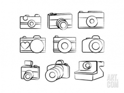 Hand Drawn Set Of Cameras | Hand drawn, Cameras and Printing