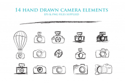 Sketch cameras clipart by Joanne Marie | TheHungryJPEG.com