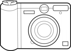 Camera clipart outline - Pencil and in color camera clipart outline