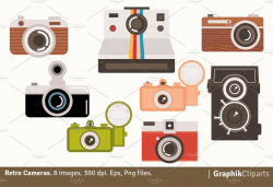 Retro Cameras Clipart ~ Illustrations ~ Creative Market