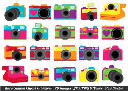 Retro Cameras Clip Art and Vectors ~ Illustrations ~ Creative Market