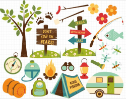 camper clipart | Camping Clipart Border Clip art camping with dad ...