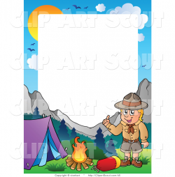 Clipart of a Boy Scout Camping Frame by visekart - #45