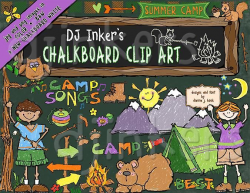 Camp Chalkboard clip art, cute, camping, hiking, camp, clipart, kids ...