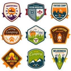 Stock graphics: Vintage summer camp and outdoor vector badges | Art ...