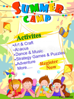 Banner poster design template for Kids Summer Camp activities - Buy ...