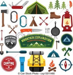 camping clip art free downloads | - stock illustration, royalty free ...