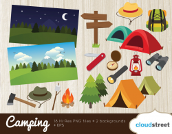 BUY 2 GET 1 FREE vector camping clipart / adventure clipart /