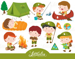 Boys scout clipart - boys camping clipart - 17033 | Products ...