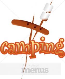 Camping with Hot Dog and Marshmallows | Food Word Art