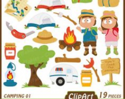 Camping Clipart, Camper clipart, Hand drawn clipart, Fall clip art ...