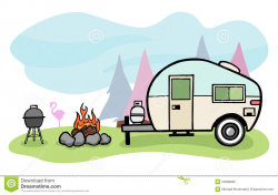 Camping clipart camper - Pencil and in color camping clipart camper