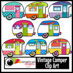 Vintage Camper Clip Art Retro Camper Clipart Vintage