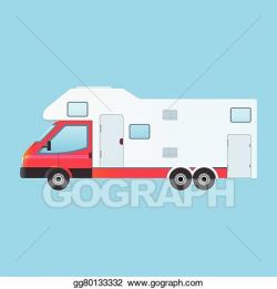 Vector Art - Camping rv trailer family caravan. EPS clipart ...