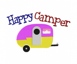 Happy Camper Stitched Machine Embroidery Design – Blasto Stitch
