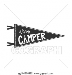 Clipart - Happy camper pennant template. typography design ...