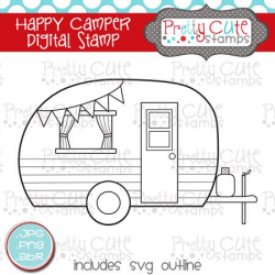 PCS Happy Camper Digital Stamp Set - 450x450 - jpeg | Tekenen ...