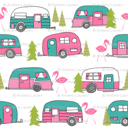 vintage camper // lime green and pink vintage camper van retro ...