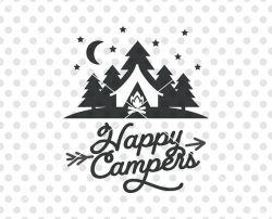 Happy Campers SVG DXF Cutting File, Camper Svg Cutting File, Camping ...