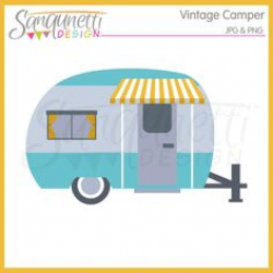 Vintage Campers Digital Clip Art Retro Camp Trailers | Camp trailers ...