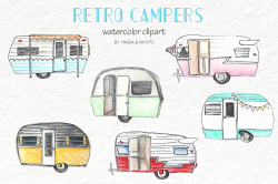 Watercolor Clip Art - Campers by Maria | Design Bundles