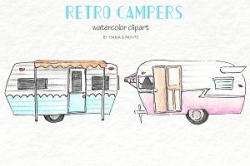 Watercolor Clip Art - Campers ~ Illustrations ~ Creative Market
