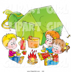 Royalty Free Camp Fire Stock Girl Designs