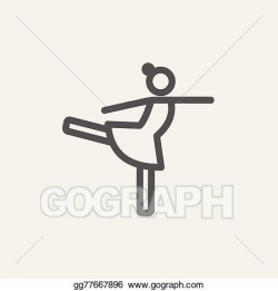 Clip Art Vector - Ballet dancing thin line icon. Stock EPS ...
