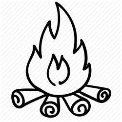 Black And White Flower clipart - Campfire, Camping, Fire ...
