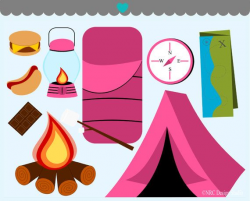 Girls Clip Art Camping Trip Clip Art Girls by NRCDesignStudio, $3.50 ...