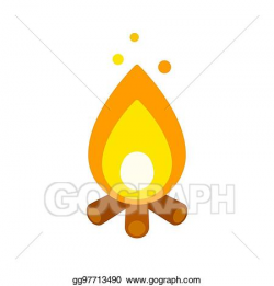 Vector Art - Simple campfire icon. EPS clipart gg97713490 ...