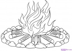 Campfire Pictures to Color | how to draw a campfire step 6 ...
