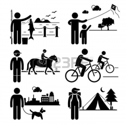 Recreational Outdoor Leisure Activities - Fishing, Kite, Horse ...