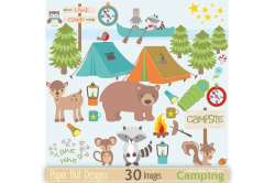 Boys Camping Clipart by PaperHutDesigns | Design Bundles