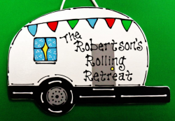 Personalized Camper Name Rolling Retreat Sign Camping Plaque ...