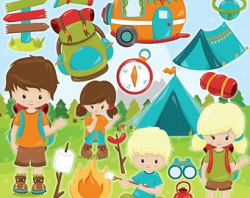 Camping clipart | Etsy