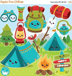 80% OFF SALE Camping clipart commercial use, Camping icons vector ...