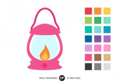 Lantern Clip Art, Lamp Clipart, Camping Clip Art - Commercial Use ...