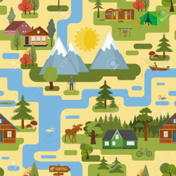pine forest map illustration - Google Search | Idea - Invitation ...