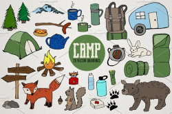 Camping Vector Illustrations ~ Illustrations ~ Creative Market