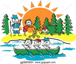 Vector Art - Stick figure family camping. Clipart Drawing gg58203001 ...