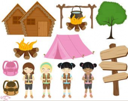 Girl Camping Clip Art 21 Camping Clipart Free | girl scout clipart ...