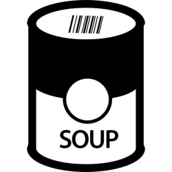 Soup Can Clipart Black And White - Letters
