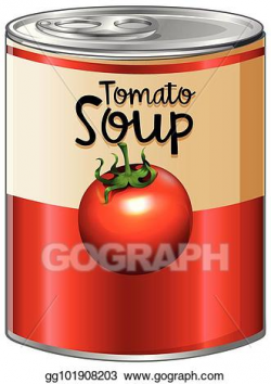 Vector Stock - Tomato soup in aluminum can. Clipart Illustration ...